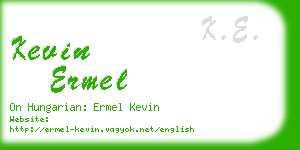 kevin ermel business card